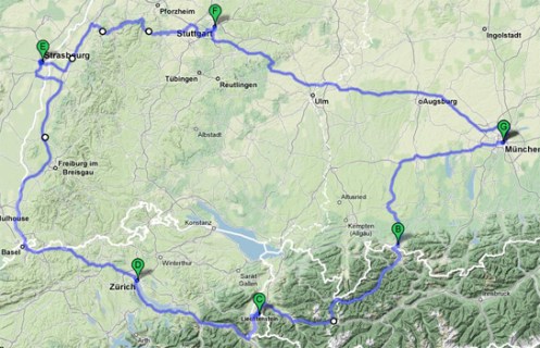 Small version of route map